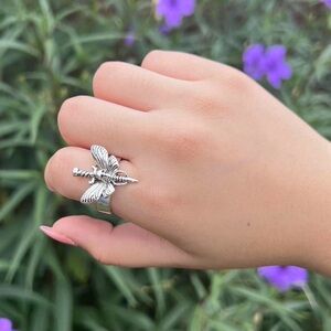 Moth and Skull Adjustable Ring